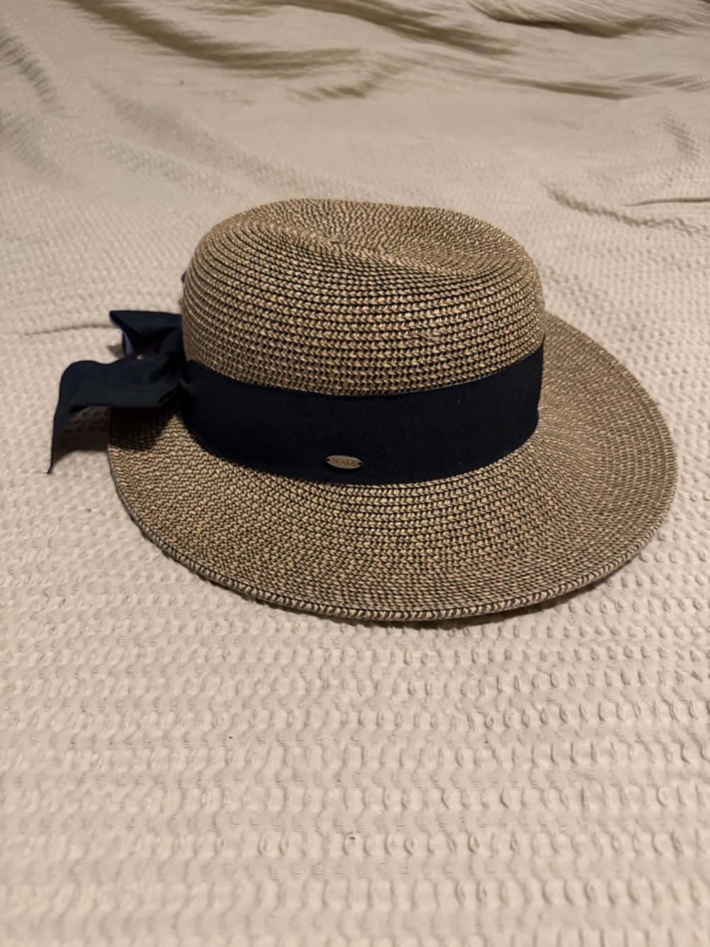 Vintage Scala Sun Hat with Black Band and Bow